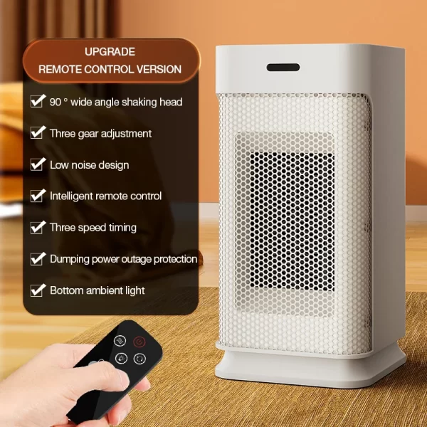 Portable PTC ceramic electric heater with multi-stage adjustment, silent, small household fan - Image 7