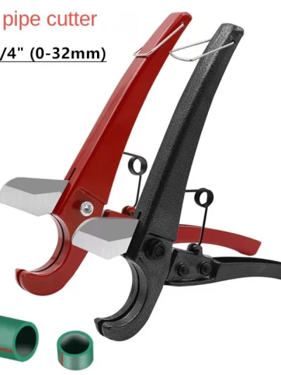 PVC CPVC PEX 1-1/4inch 32mm Pipe Cutter Ratchet Cuts Plastic Tube Pipe Shear Scissors PU/PP/PE/PPR Hose Cutting Hand Tools