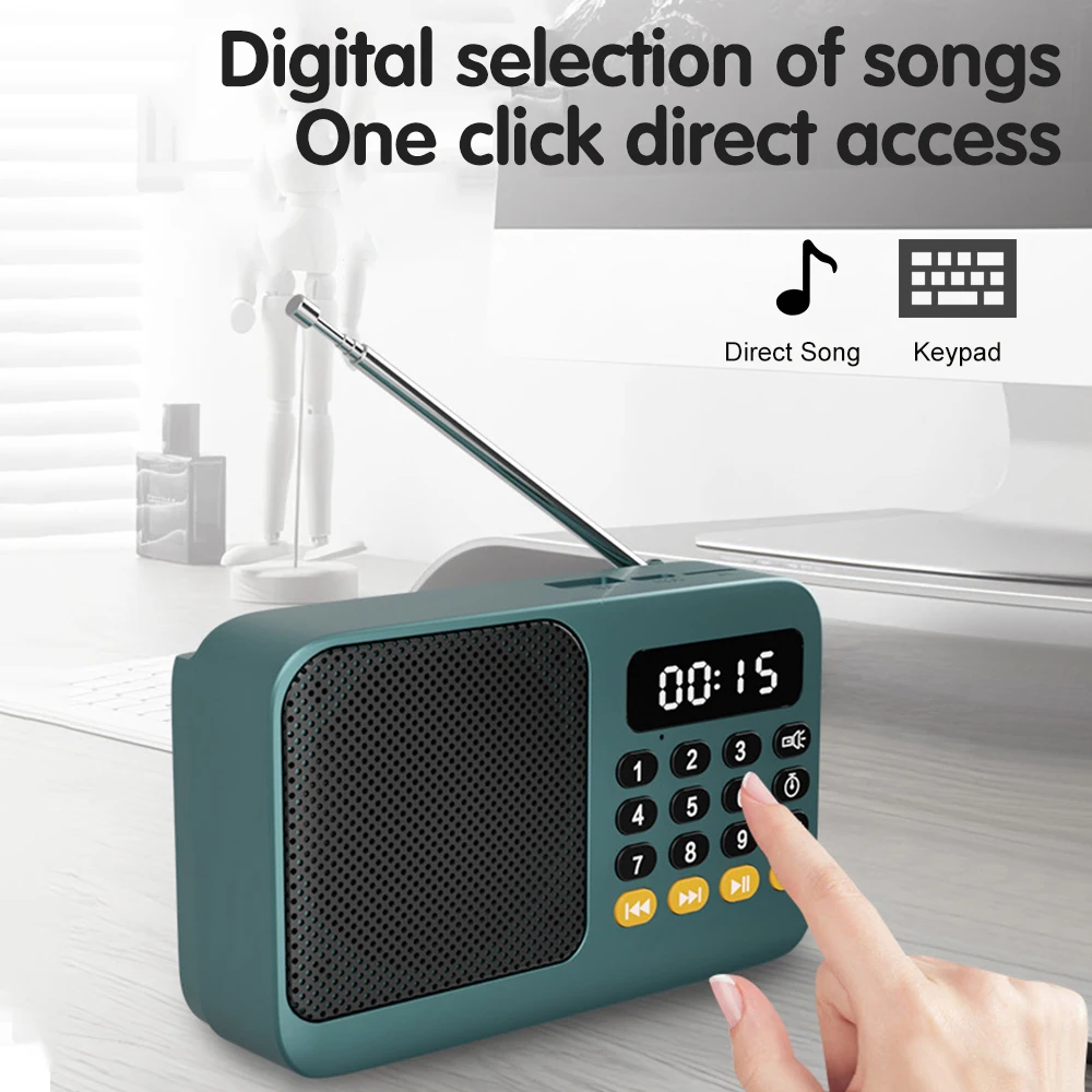 Portable Radio Music Player Handheld Rechargeable Digital FM USB TF MP3 Player Speaker - Image 19