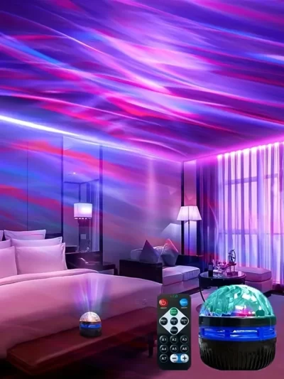 USB Galaxy Projector Aurora 5V Night Light 360° Rotating GB Colorful NightLights with Remote Control