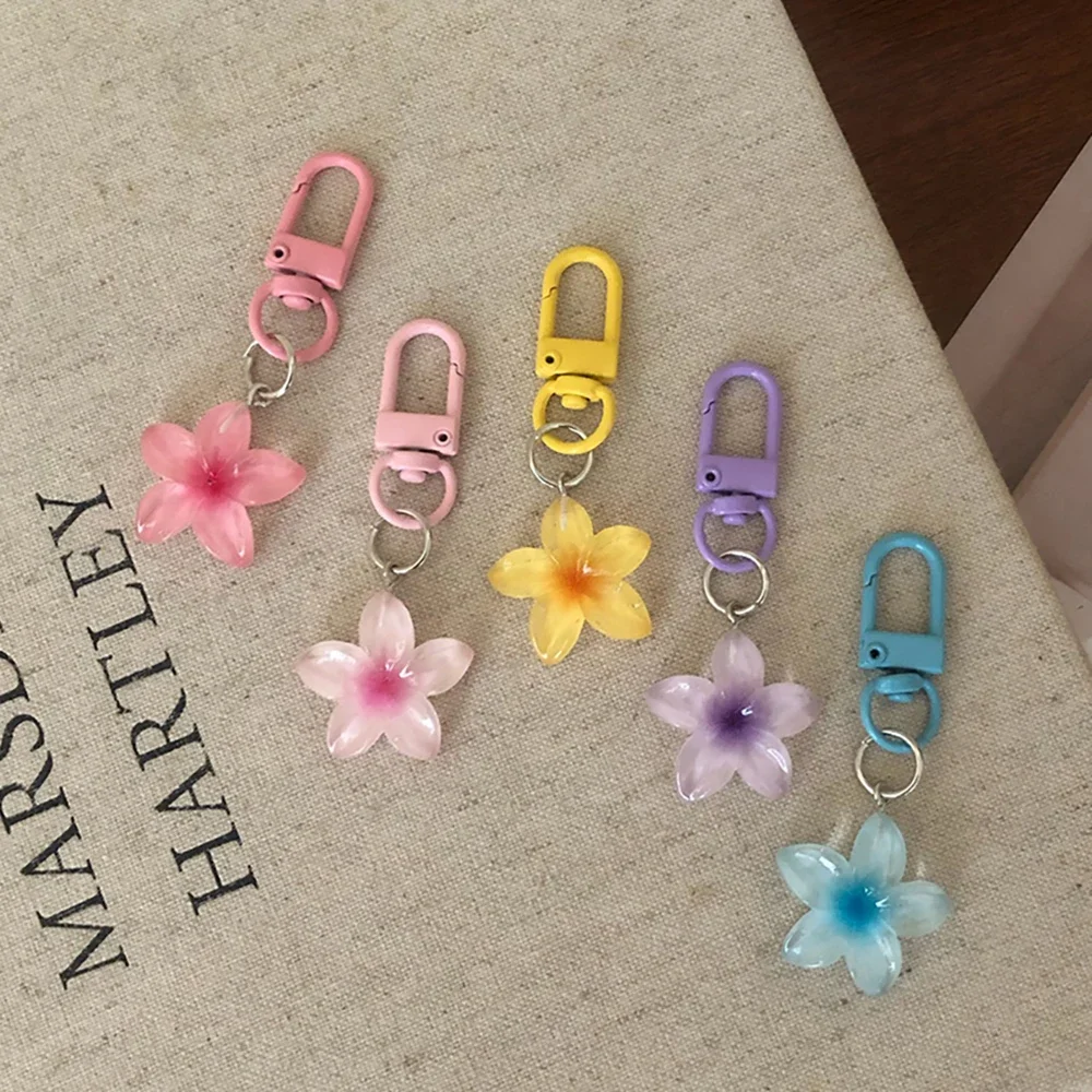 Sweet Colorful Jelly Flower Key Chain Color DIY Flower Cute Keychains Pendant - Image 13