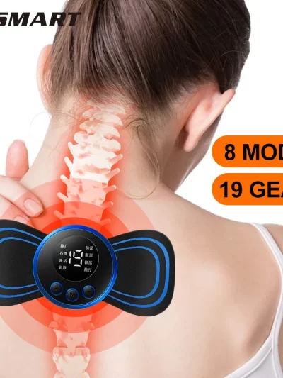 Neck Massager Mini Electric Neck Massage EMS Cervical Back Vertebra Massage Patch 8 Modes