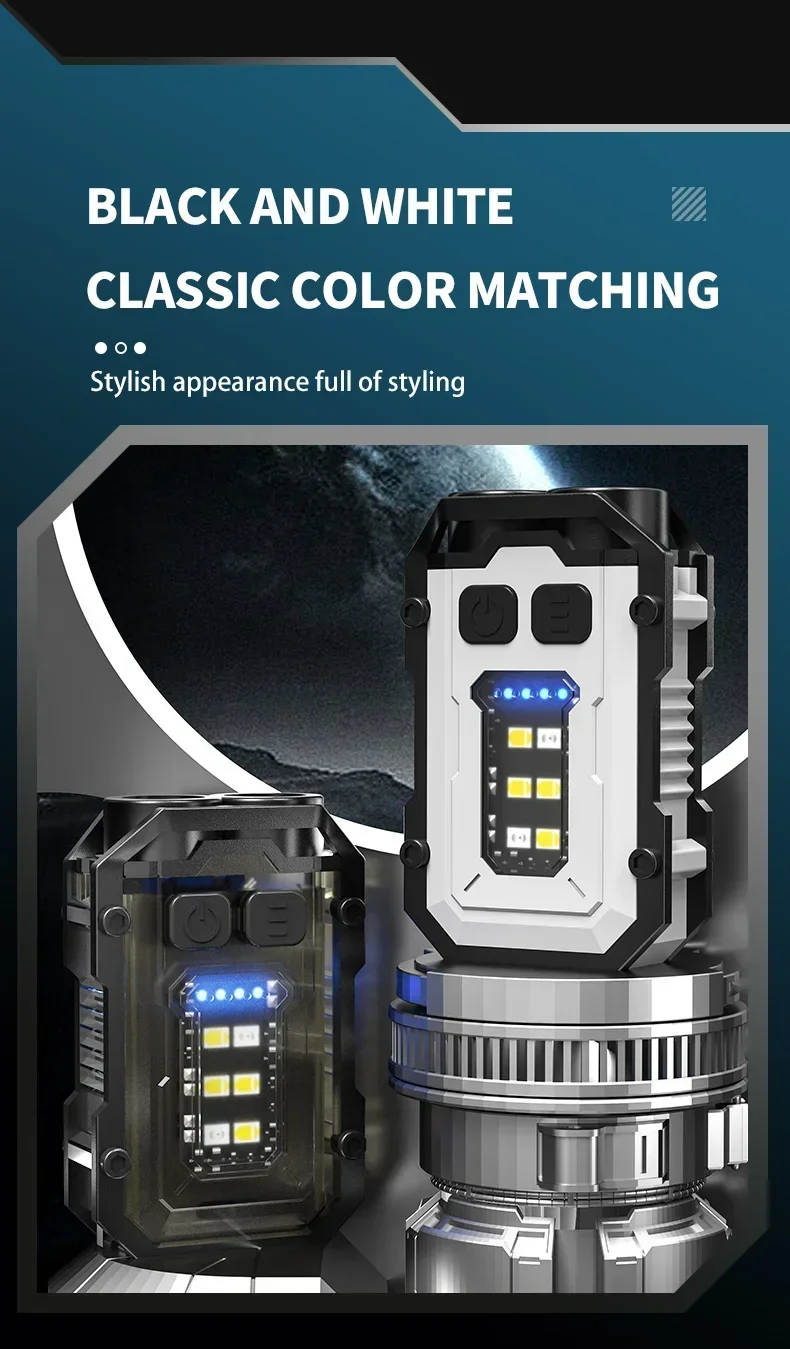 XIWANGFIRE Super Bright Pocket Torch Light LED Multifunctional Linterna Magnetic COB EDC Mini Keychain Flashlight Rechargeable - Image 30