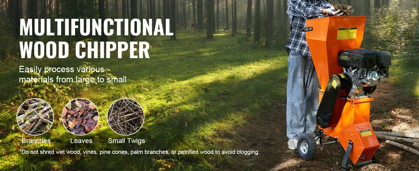 SucceBuy Wood Chipper Shredder Mulcher Heavy Duty Gas Powered 4.1/8.6KW Woodchipper Fast Wood Chipping - Image 11