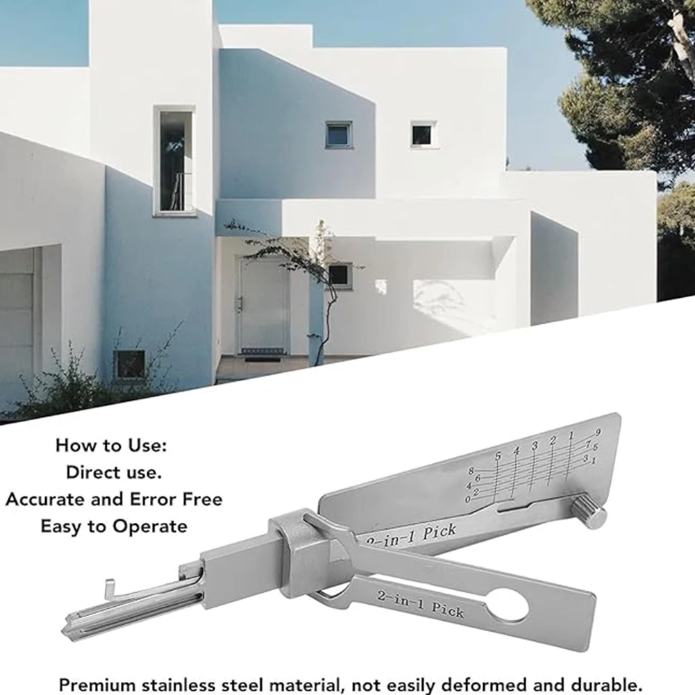 2-in-1 Stainless Steel Key Decoder Precision Hook And Pickup Hand Tool O-ring Pickup Kit Maintenance Repair Kit - Image 6