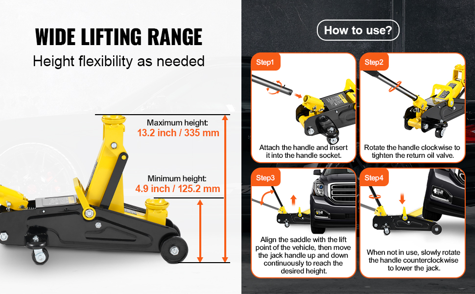 SucceBuy Low Profile Floor Jack 2 Ton Heavy Duty Iron Hydraulic Racing Floor Jack - Image 9