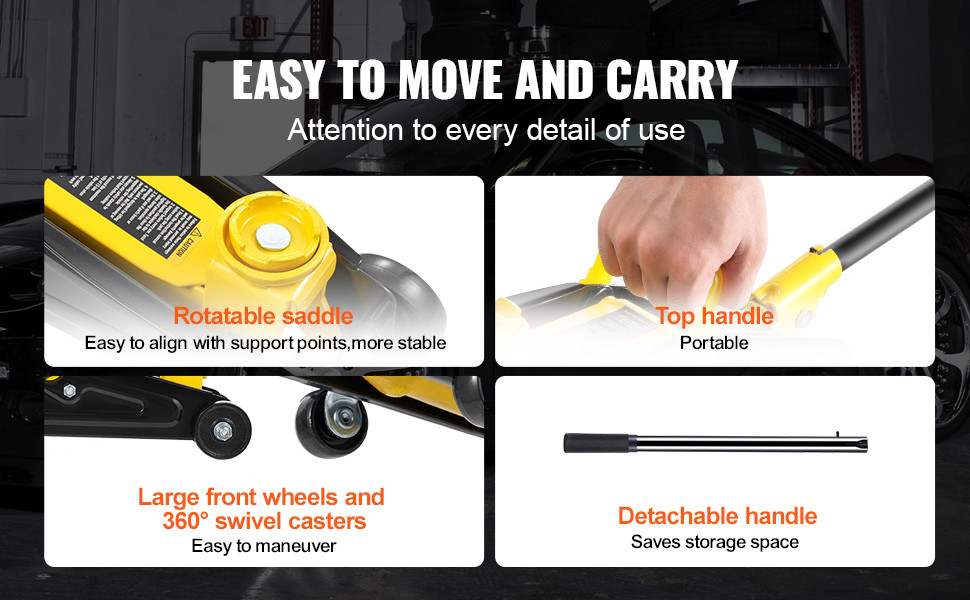 SucceBuy Low Profile Floor Jack 2 Ton Heavy Duty Iron Hydraulic Racing Floor Jack - Image 12