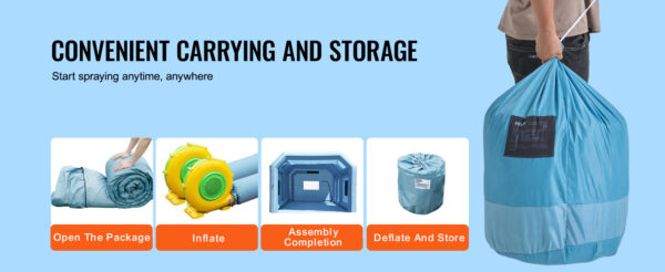 SucceBuy Inflatable Paint Booth Inflatable Spray Booth with Powerful Blowers and Air Filter System - Image 19