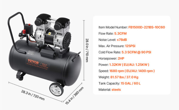 SucceBuy Air Compressor 750W/1450W/3000W Oil Free Air Compressor Quiet - Image 21