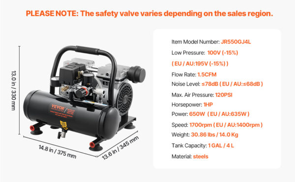 SucceBuy Air Compressor 750W/1450W/3000W Oil Free Air Compressor Quiet - Image 26