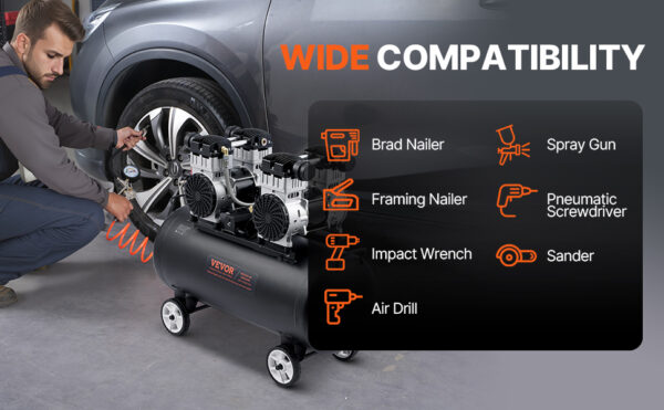 SucceBuy Air Compressor 750W/1450W/3000W Oil Free Air Compressor Quiet - Image 17