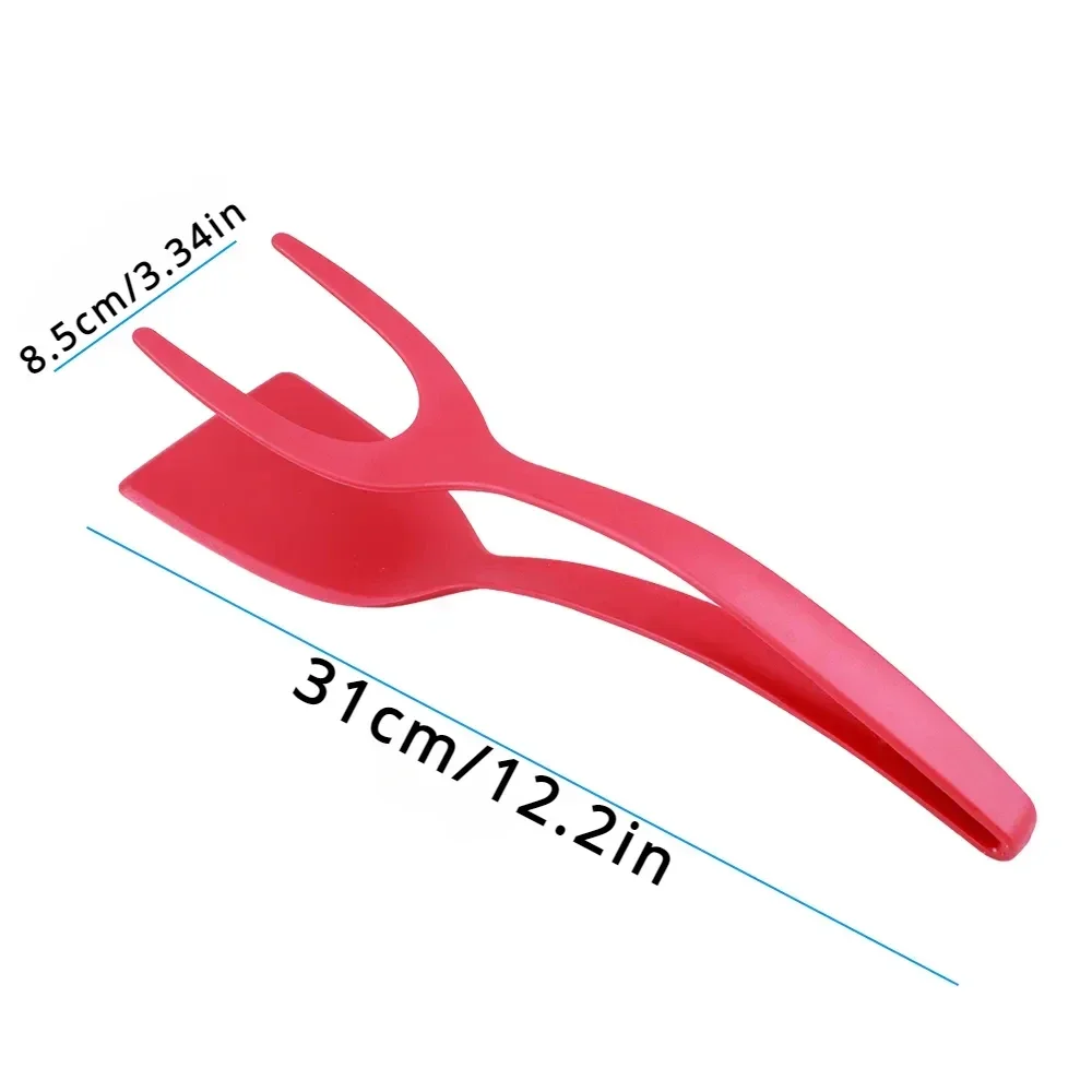 2 in 1 Nylon Grip Flip Tongs with Egg Spatula And Steak Turner Clamp Pancake Fried Turners - Image 10