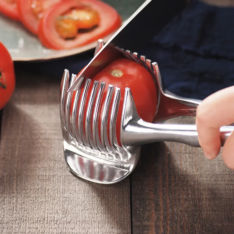 Stainless Steel Kitchen Handheld Orange Lemon Slicer Tomato Cutting Clip Fruit Slicer Onion Slicer - Image 7