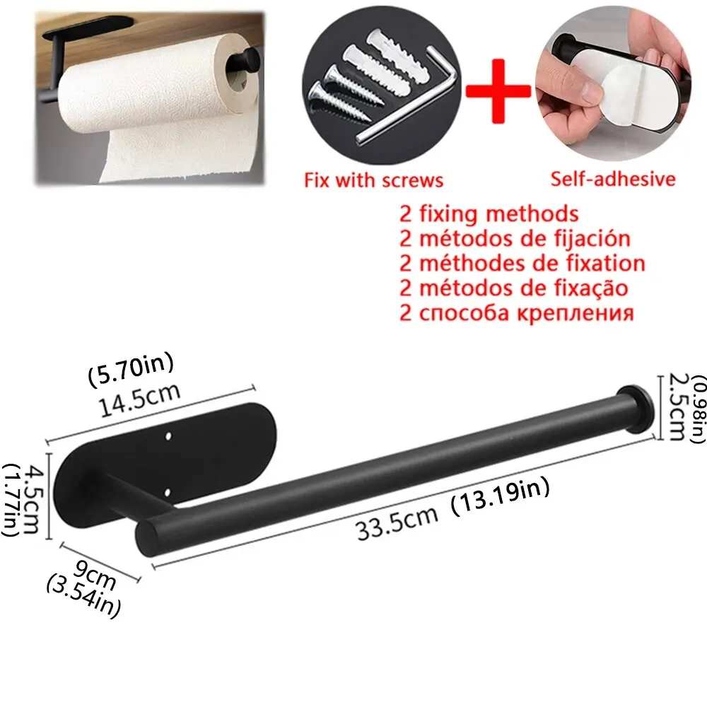 Kitchen Paper Towel Holder Adhesive Tissue Hanger Toilet Roll Paper Dispenser Cabinet Storage Napkin - Image 7