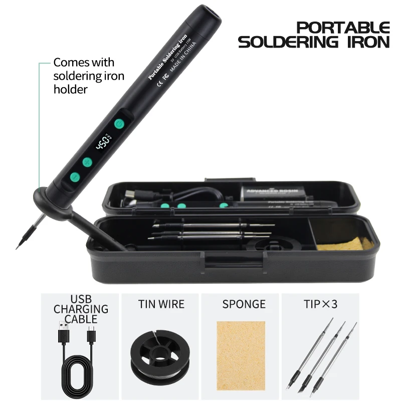 USB soldering iron mini small soldering iron set portable household type-C interface 800mAh battery Adjustable temperature - Image 35