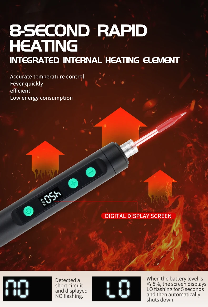 USB soldering iron mini small soldering iron set portable household type-C interface 800mAh battery Adjustable temperature - Image 40