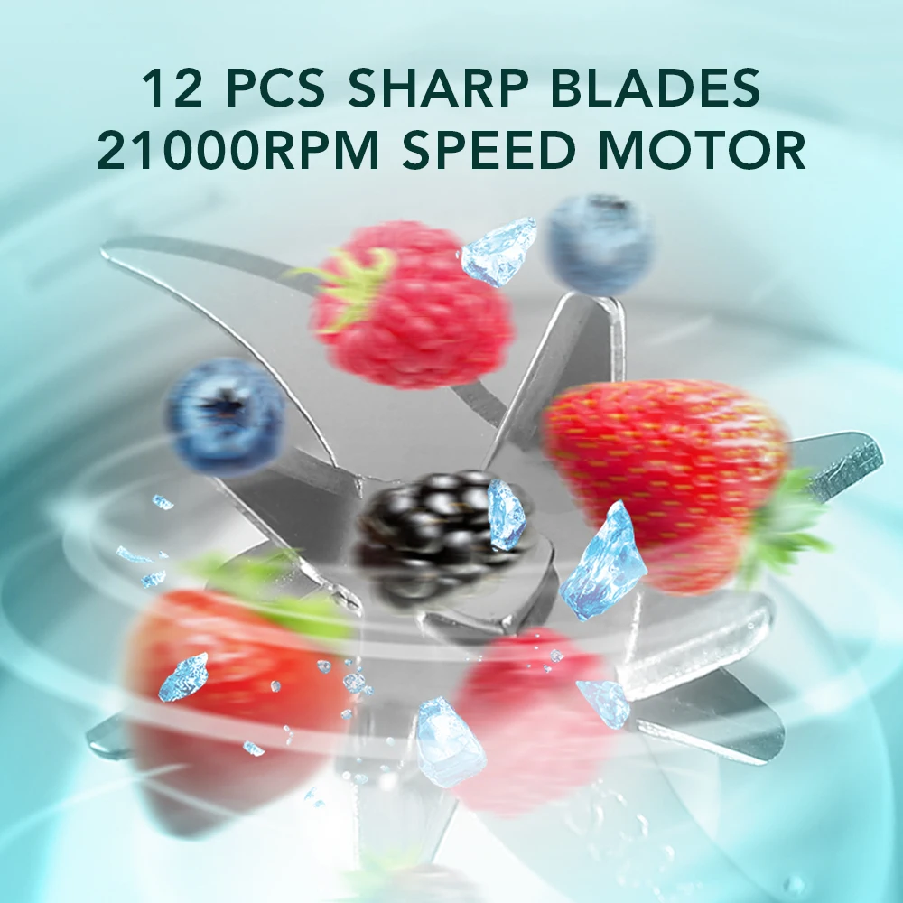 6 Blades Electric Juicer Cup 2 Cups For Travel Portable Juicer Mixer Usb Charge - Image 28