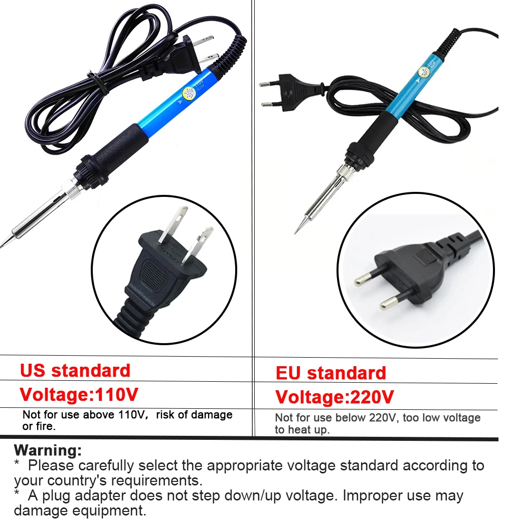Adjustable Temperature Electric Soldering Iron 60W Electric Soldering Iron Welding Solder Repair Tool - Image 2