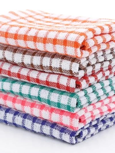 6PCS Cotton Kitchen Tea Towels Absorbent Lint Free Catering Restaurant Cloth Dish Towels