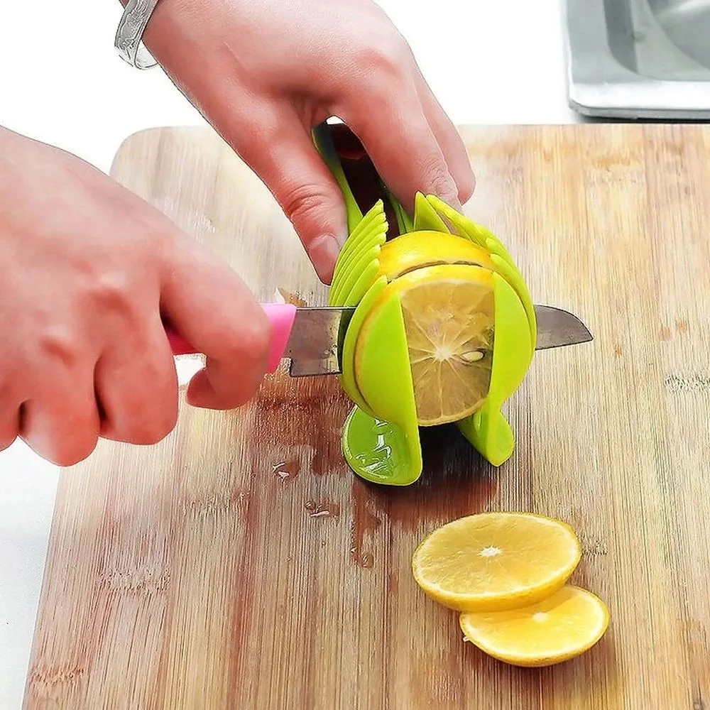 Stainless Steel Kitchen Handheld Orange Lemon Slicer Tomato Cutting Clip Fruit Slicer Onion Slicer - Image 5