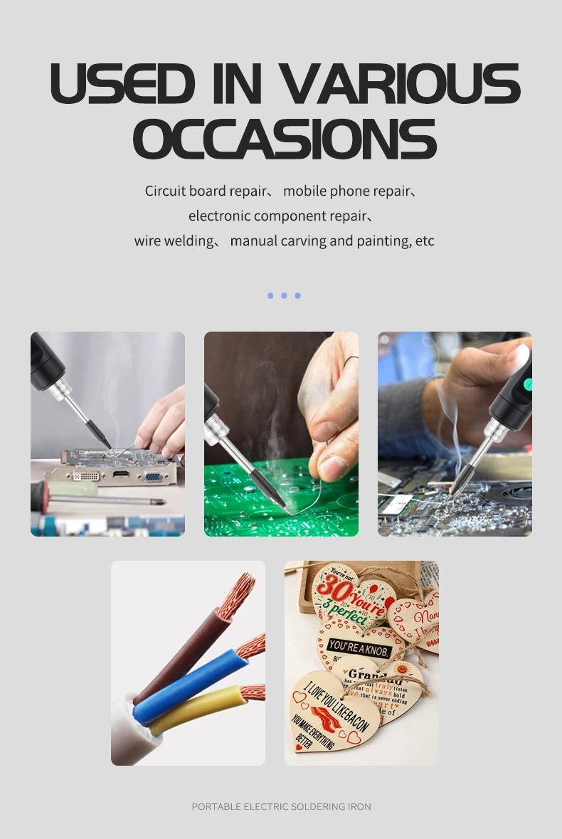 USB soldering iron mini small soldering iron set portable household type-C interface 800mAh battery Adjustable temperature - Image 38