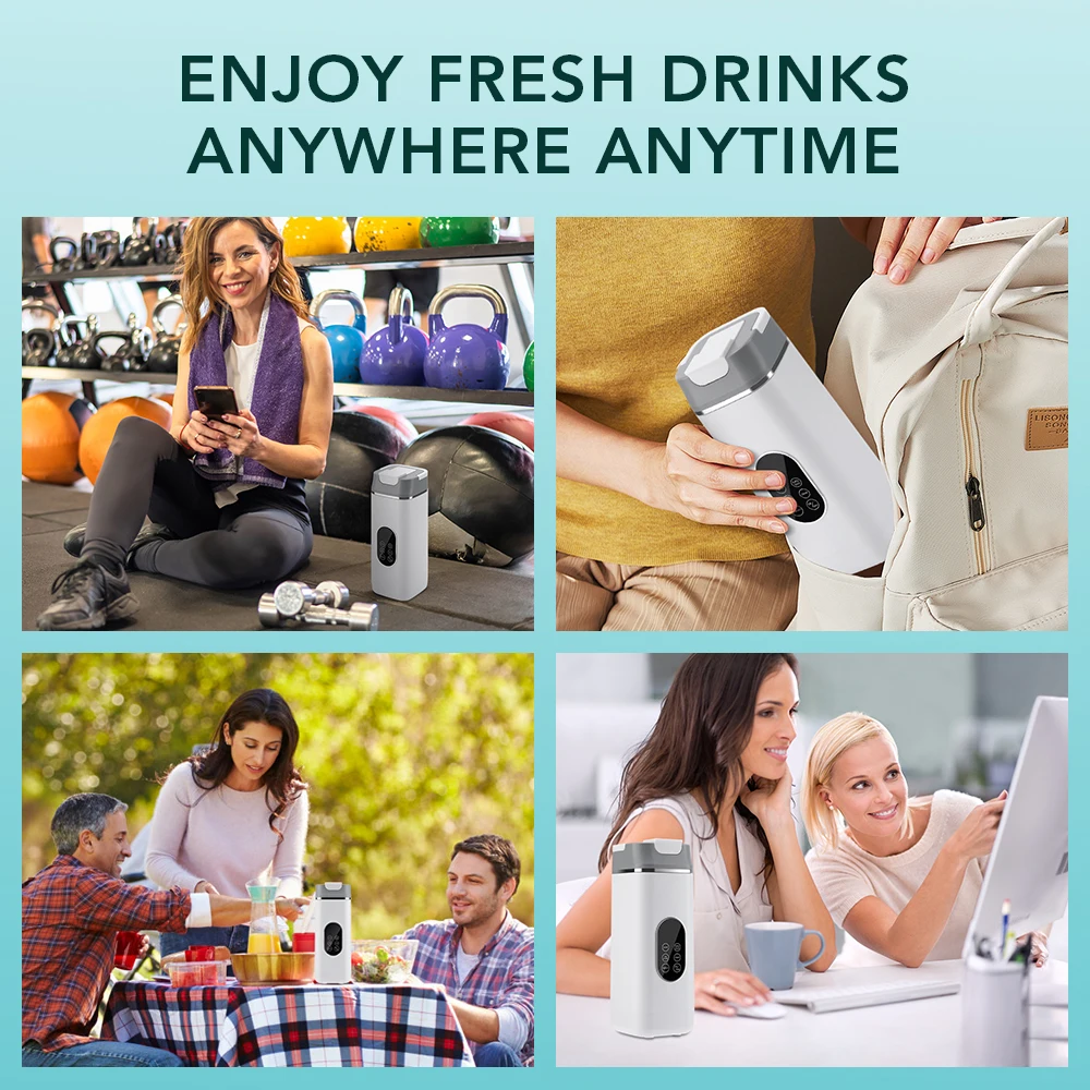 6 Blades Electric Juicer Cup 2 Cups For Travel Portable Juicer Mixer Usb Charge - Image 26