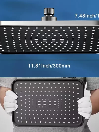 New 30cm Large Size High Pressure Overhead Rain Shower Head Large Flow Booster Rain Shower Head 360°