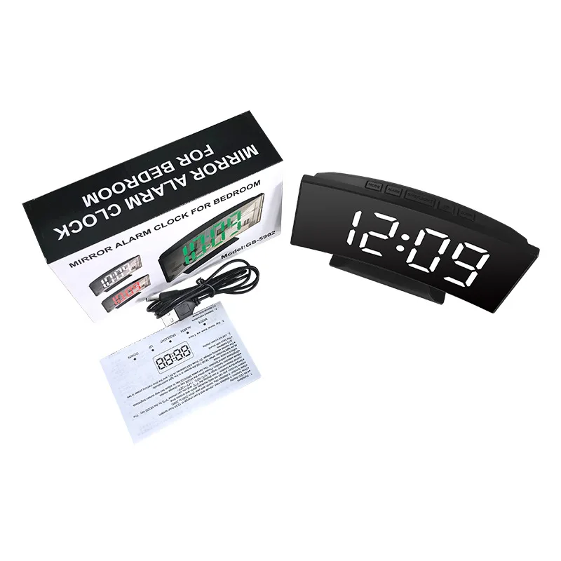 Electronic Alarm Clock Noiseless Design Digital LED Large Display Mirror Electronic Clock Digital Alarm Clock LED - Image 14