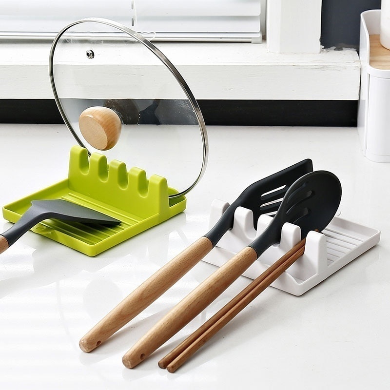 Kitchen Spoon Holders Fork Spatula Rack Shelf Organizer Plastic Chopsticks Holder Non-slip Spoons Pad - Image 12