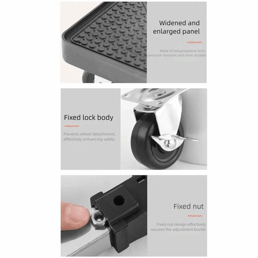 Adjustable Universal Wheel Mobile Rack Retractable 4 Locking Wheels Washing Machine Holder - Image 6