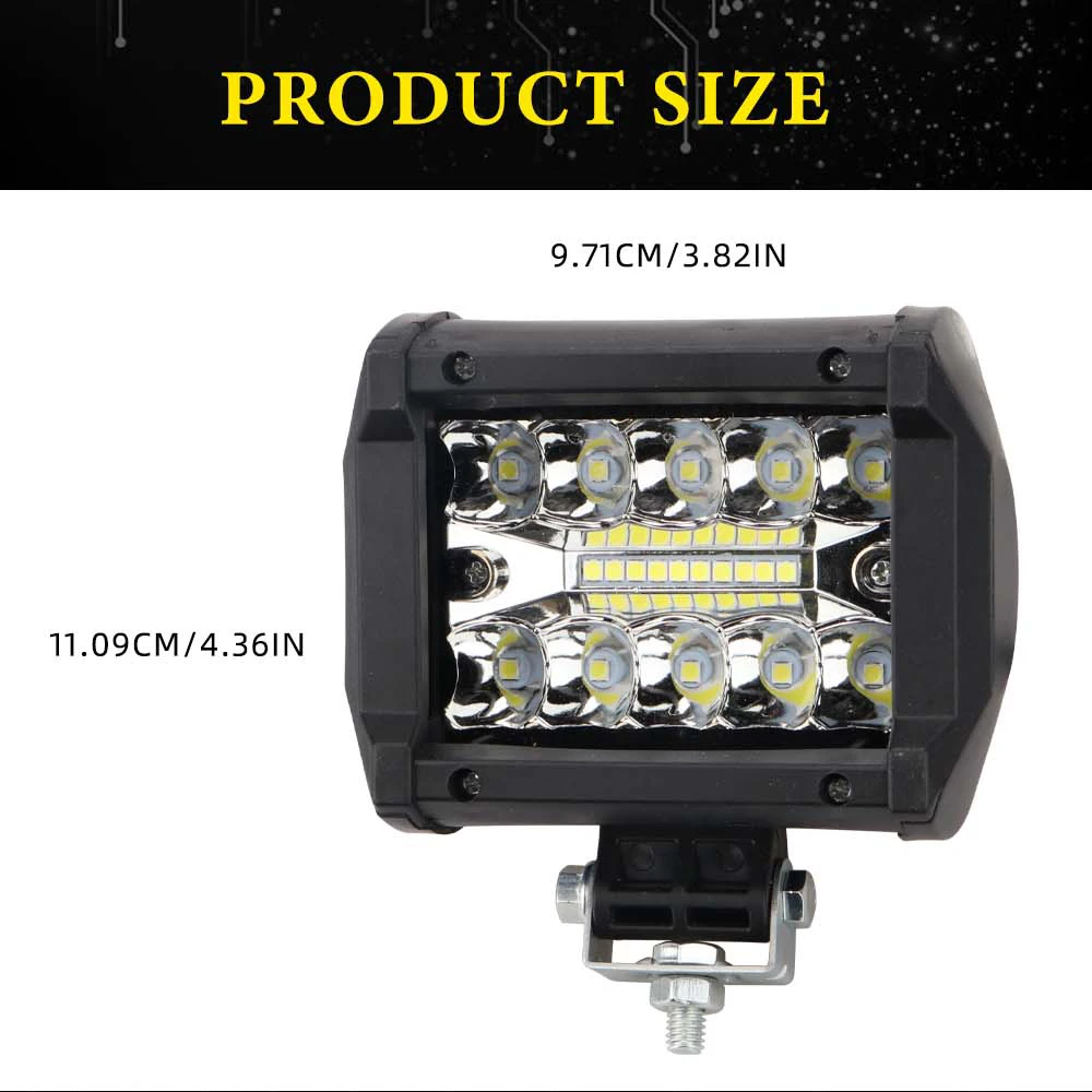 1PCS 12v Offroad Spot Flood Combo Work Light LED Light Bar Superbright 6000K - Image 12