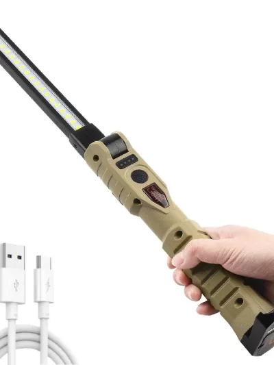 Folding COB XPE LED Work Light Handheld Flashlight with Built-in Battery Lamp Torch Emergency Car Inspection Lamp Red SOS Strobe