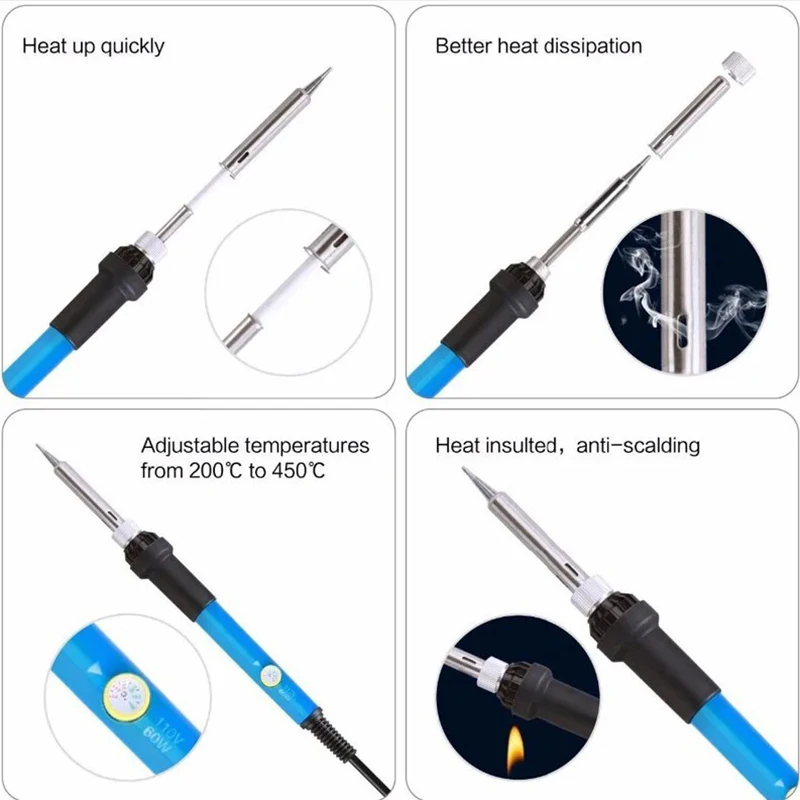 Adjustable Temperature Electric Soldering Iron 60W Electric Soldering Iron Welding Solder Repair Tool - Image 14