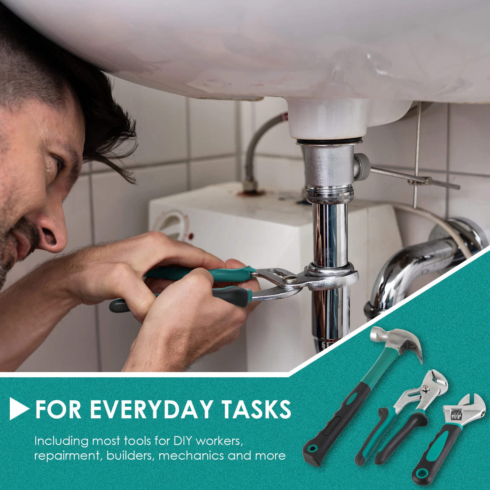 Home Repair Tool Kit - 198 Piece General Home/Auto Repair Tool Set, General Mechanic Tool Set - Image 14