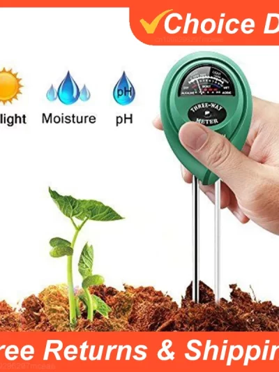 3 in 1 Soil PH Meter Sunlight PH Tester Garden Flowers Soil Moisture Sensor Meter Plants Acidity Humidity PH Monitor Detector