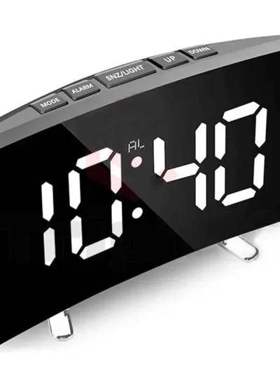 Electronic Alarm Clock Noiseless Design Digital LED Large Display Mirror Electronic Clock Digital Alarm Clock LED