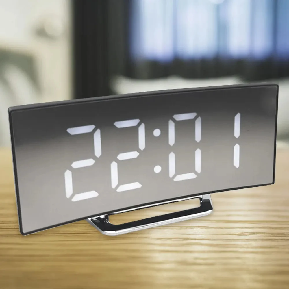 Electronic Alarm Clock Noiseless Design Digital LED Large Display Mirror Electronic Clock Digital Alarm Clock LED - Image 19