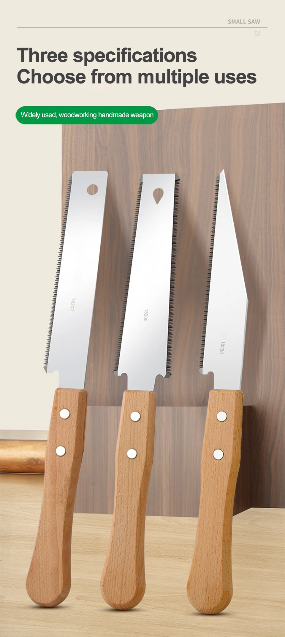 Japanese Style Hand Saw Single/Double Sided Fine Tooth Wood Saw SK5 Steel Flexible Hand Saw - Image 16