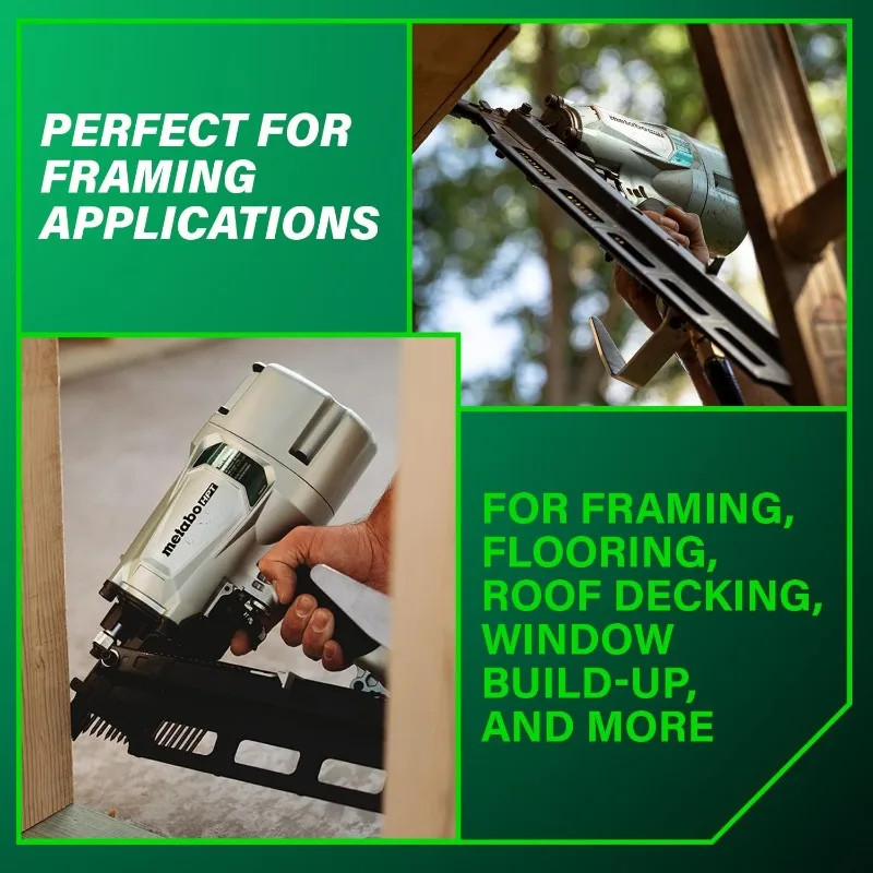 Framing Nailer | Pneumatic 2 to 3-1/4-Inch Nails ,Tool-less Depth Adjustment 21 Degree Magazine - Image 4