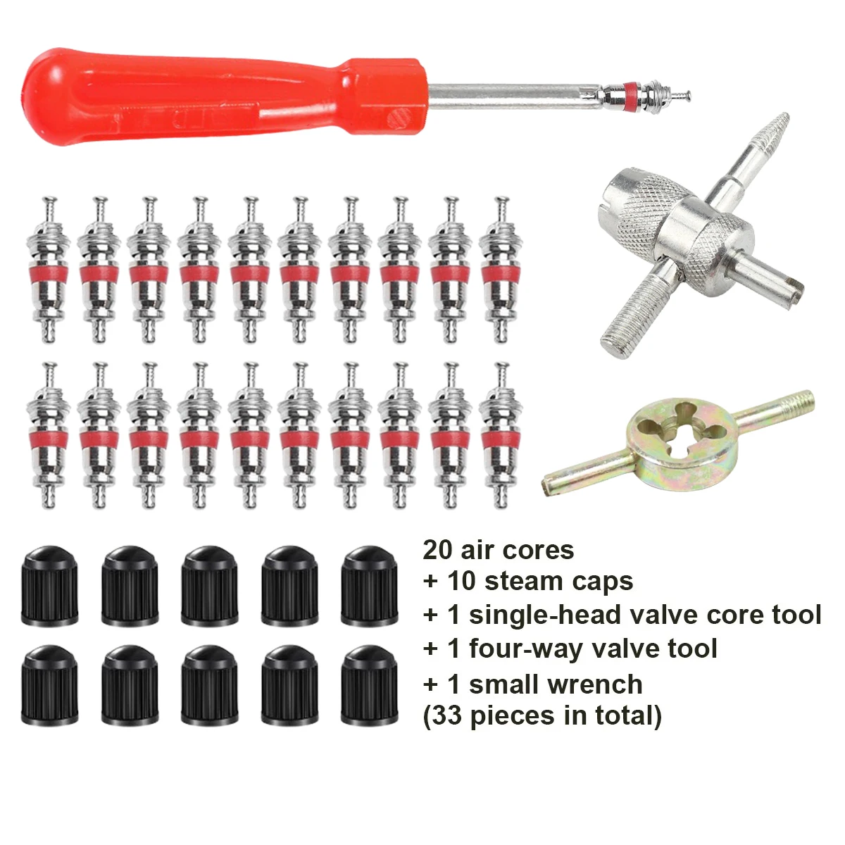 Car Bicycle Slotted Handle Tire Valve Stem Core Remover Screwdriver Tire Repair Install Tool Kit - Image 3