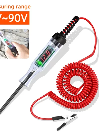 6V/12V/24V Automotive Circuit Test Pen LED Digital Voltage Display Long Probe Circuit Detector