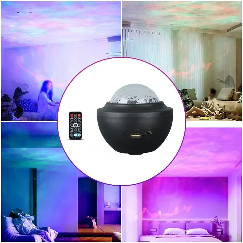 RGB Galaxy Star Projector Lights Bluetooth Speaker LED Aurora Borealis Lamp Remote Control - Image 15