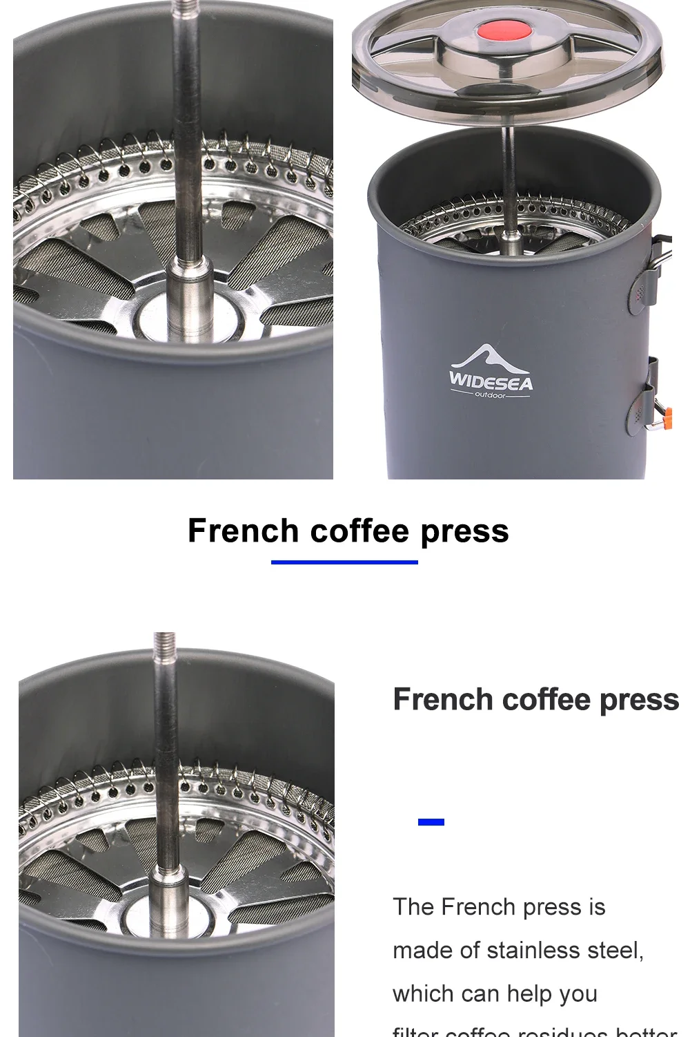 Camping Travel Picnic Coffee Mug Aluminum Filtered Coffee Maker - Image 9