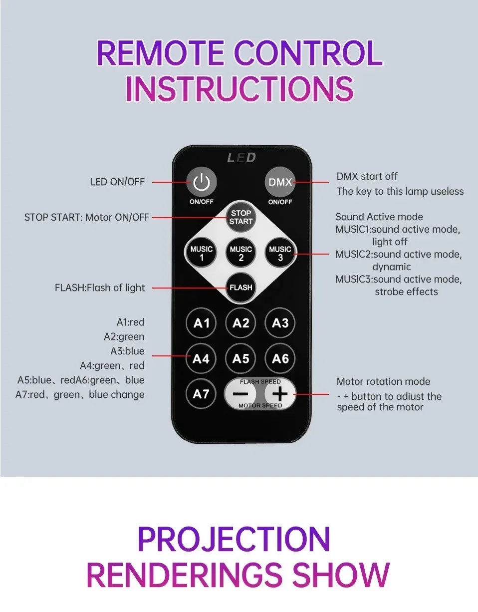 LED Galaxy Projector Light Multi-color Remote Control for Bedroom Decoration - Image 22