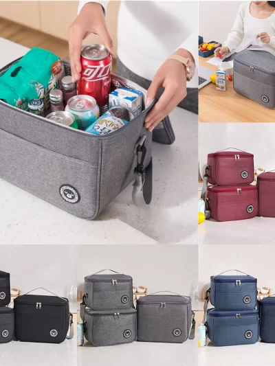 Capacity hand-held with shoulder strap insulated bag, lunch box