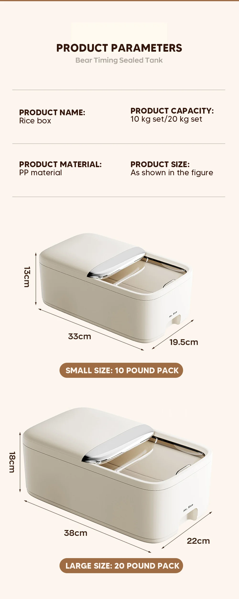 10KG Rice Storage Box Home with Lid Insect Proof Moisture Proof Rice Box Grain Sealed - Image 21