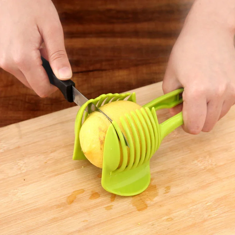 Stainless Steel Kitchen Handheld Orange Lemon Slicer Tomato Cutting Clip Fruit Slicer Onion Slicer - Image 16