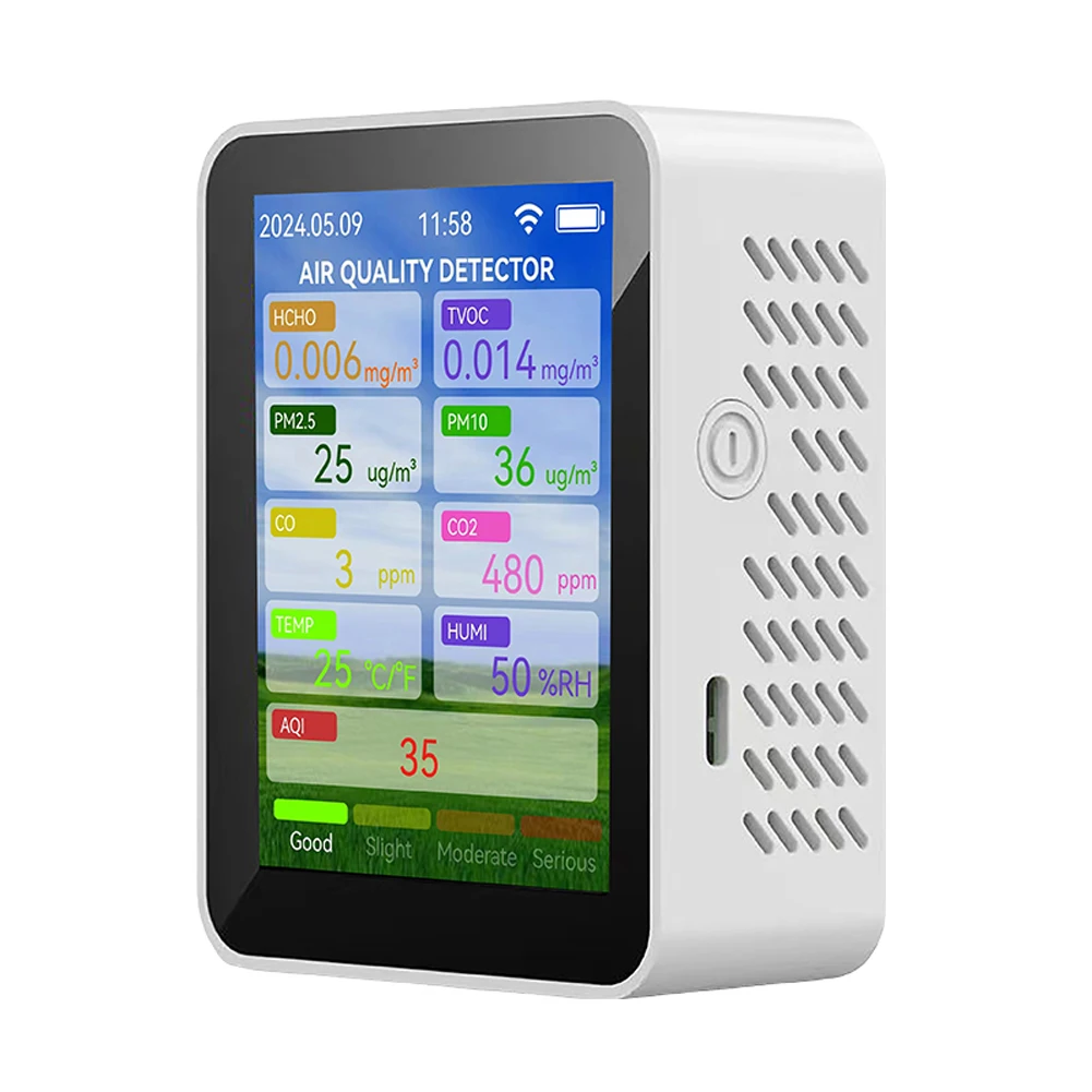 Tuya WiFi Multifunctional Air Quality Meter Household HCHO TVOC Carbon Monoxide CO2 PM2.5 PM10 Tester Portable - Image 7