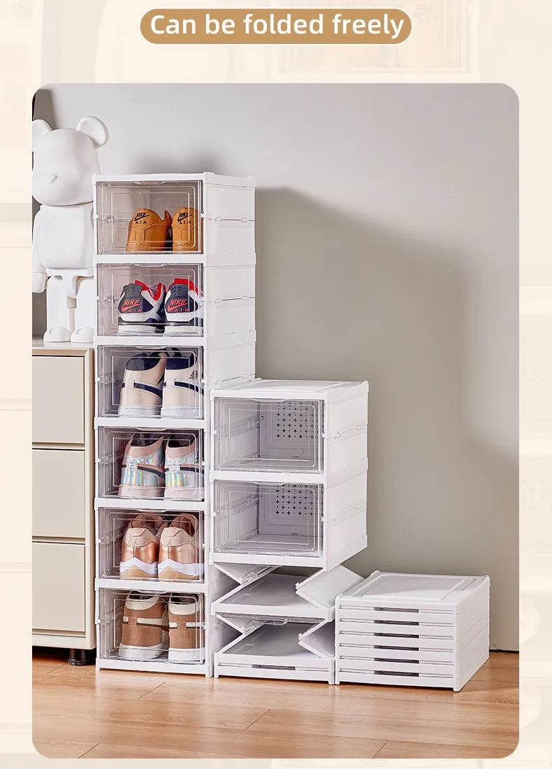6 Layers Shoes Box Foldable Transparent Sneaker Shoe Storage Organizers Box Stackable - Image 11