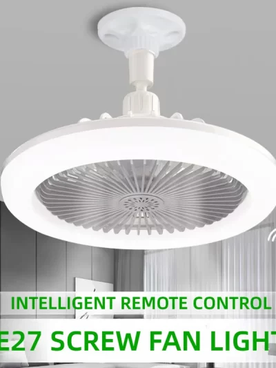 Rotatable 3in1 Ceiling Fan with Remote Control Lighting Lamp E27 Converter Base Lighting